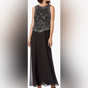 NWT!!! Black Sequin Evening Gown with Sequined Wrap